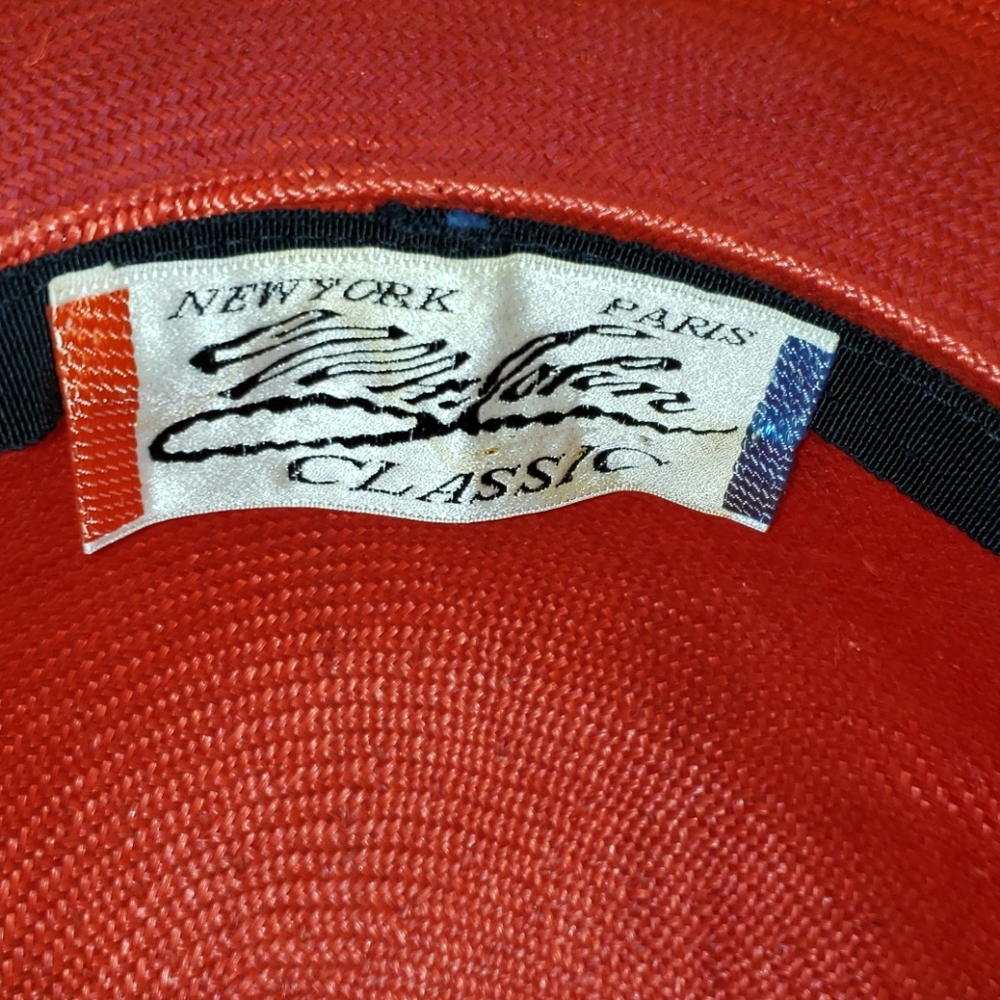 Mr. John New York‎ Paris Red Blk Cream Floral Vintage Derby Church Tea Hat - Picture 2 of 8